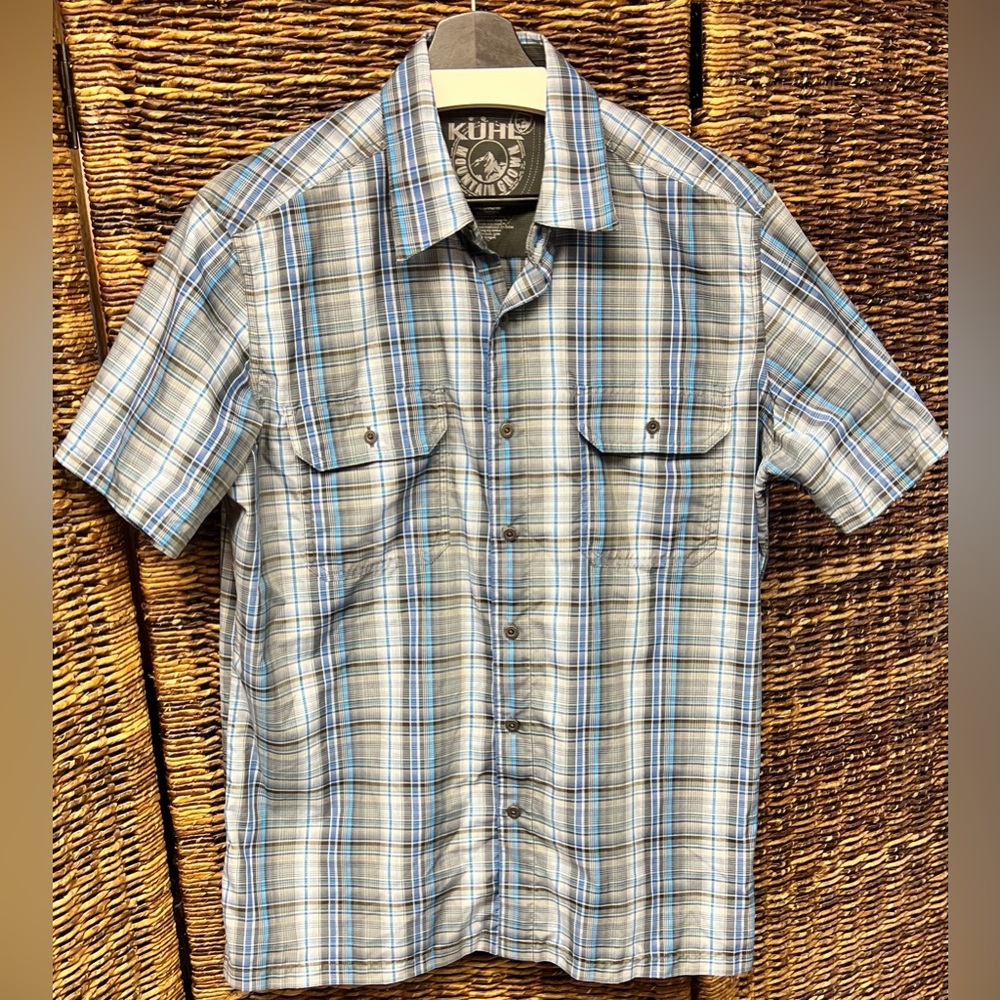 Kuhl Blue and Gray Casual Button Down Shirt- Mens‎ Size: Medium